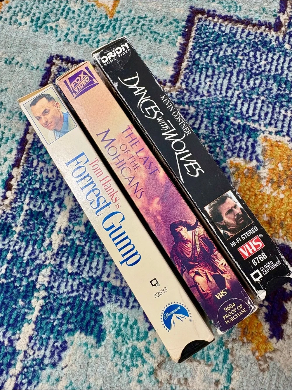 VTG Set of 3: Forrest Gump + Last of the Mohicans + Dances With Wolves VHS tapes